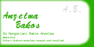 anzelma bakos business card